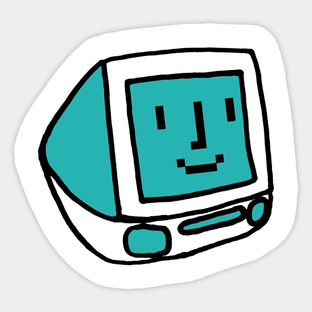 Happy Lil' Computer Sticker by OBSUART